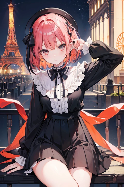 Madoka Ayukawa, Femme aux cheveux noir long en chemise à col orange pose pour une séance photo en ville devant la tour Eiffel (Paris), Bokeh allemand d&#39;art 8K, corps bien proportionné, belle femme japonaise, Colliers magnifiques, belle jeune femme japonaise, portrait doux 8 k, une fille japonaise, yeux doubles et étroits, beaux yeux gris, ros tran 8k, Jolie jeune femme, Belle femme japonaise aux cheveux bleu foncé, dskbnbk,