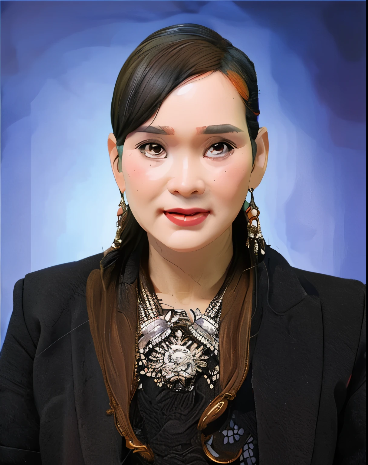 A Thai university teacher,Wearing traditional Thai dress,Standing on the podium to explain management knowledge,Natural facial expressions,Dedicated,Show love for life,Behind is the classroom podium,High-quality images,Disney princess style