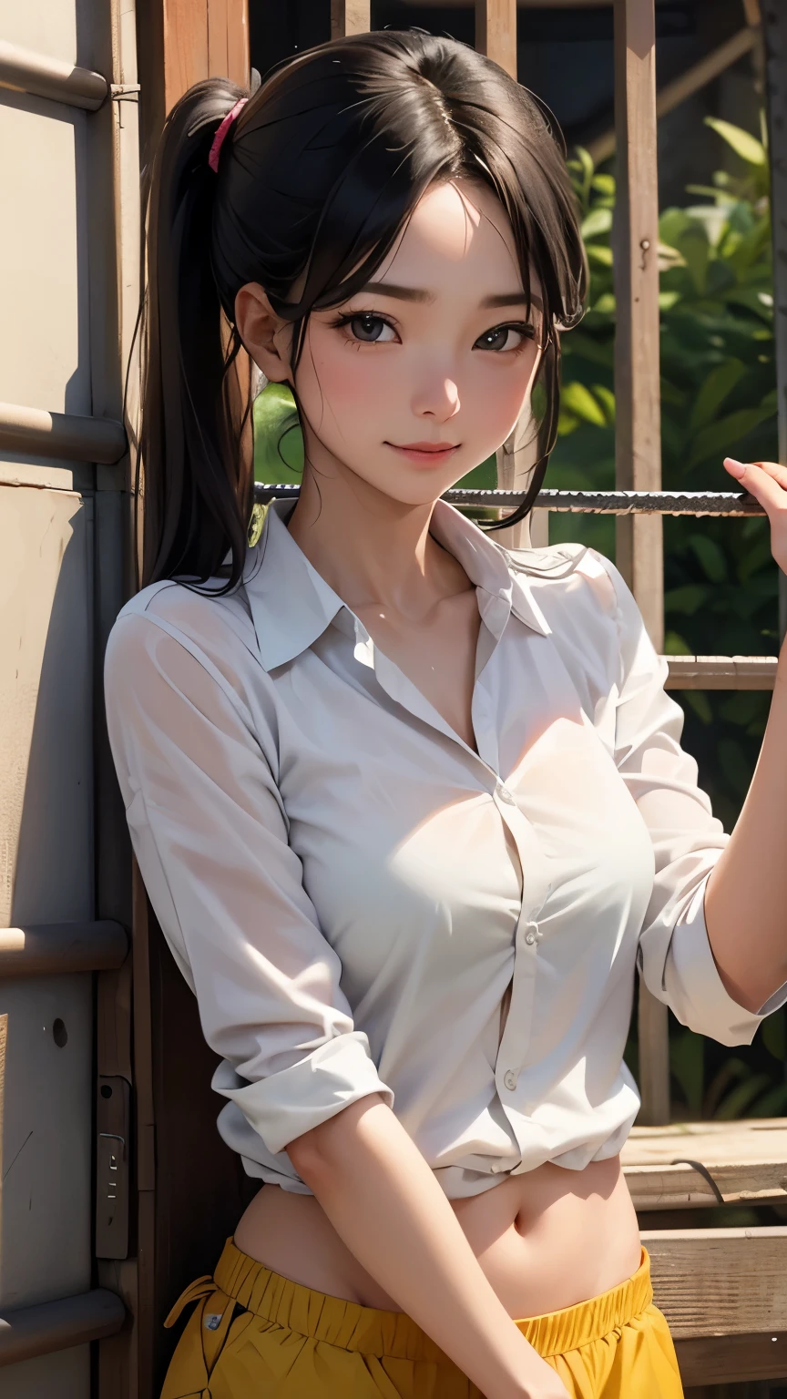 Her mother is a zookeeper at a safari park. She is sweating on her healthy body. She is cheerful and shy, and is seen as having a feminine physique. She is at work, but I want you to look at me. She works in the animal cages.