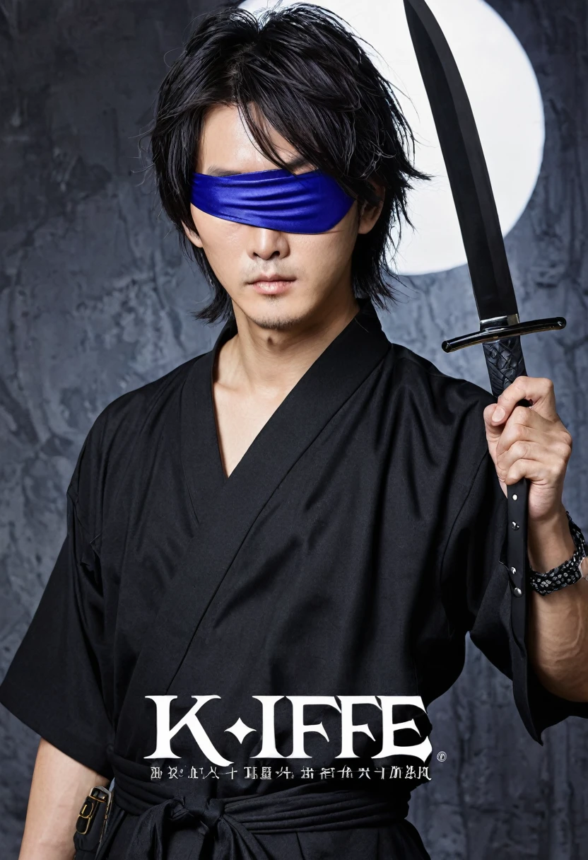 knife、knife持った戦国武将、Eye patch、