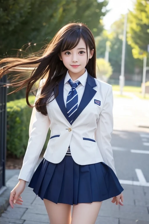 cute､high school girl､uniform､blazer､mini skirt､See-through､Fluttering in the wind