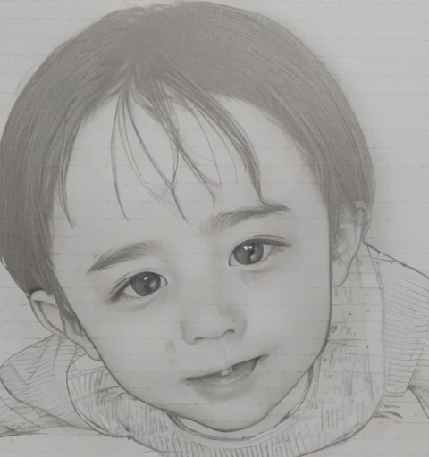 Realistic color photography style、Smiling emphasizes nasolabial folds. Make the chin a little thinner and accentuate the nasolabial folds.、I want it to look more like a color photograph.............。3 boy, Xu々To、Clearly visible、Emphasizes deep nasolabial folds from nose to mouth、Generate left and right dimples、Show me your beautiful smile.。Make your eyes look cute with double eyelids.More more more more、Please make the skin color realistic.。