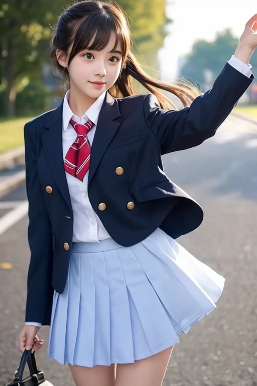 cute､high school girl､uniform､blazer､mini skirt､See-through､Fluttering in the wind