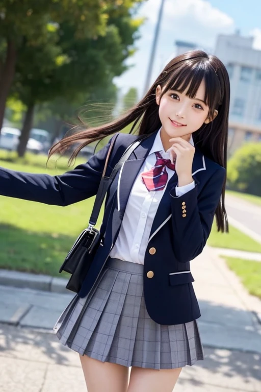 cute､high school girl､uniform､blazer､mini skirt､See-through､Fluttering in the wind