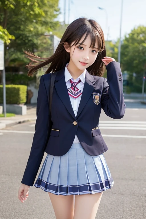 cute､high school girl､uniform､blazer､mini skirt､See-through､Fluttering in the wind