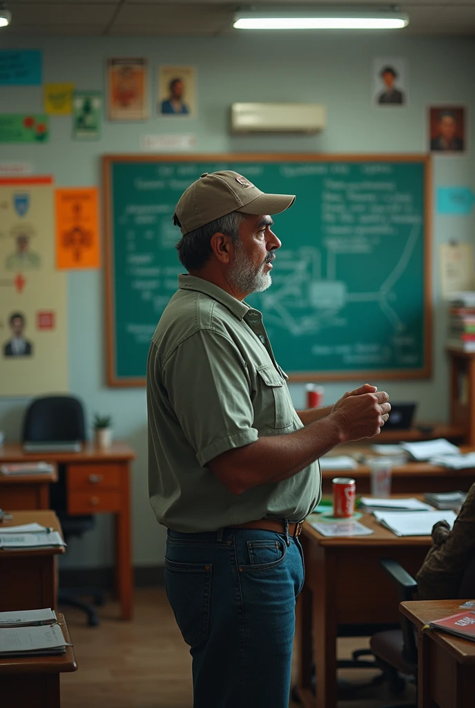 A middle aged man, olive skin , belly, greyish hair, 170 cm, not so physically fit , addiction to sodas namely coca and fanta , is a comouter science teacher

