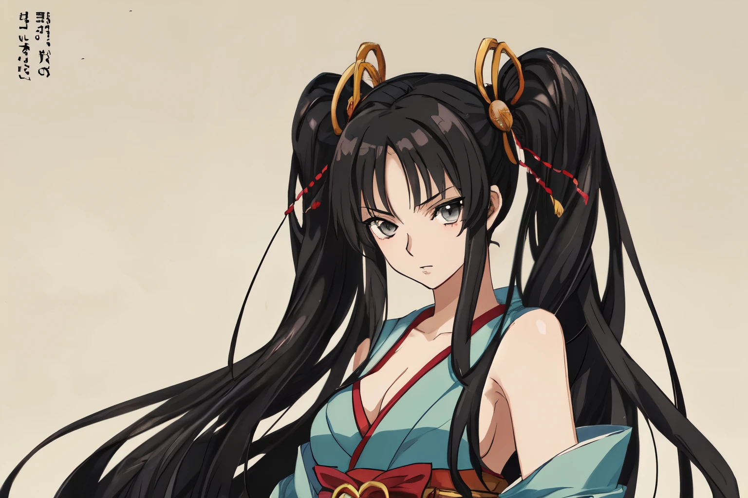 Sengoku era beautiful girl Japanese anime Japanese style Black Canary black hair