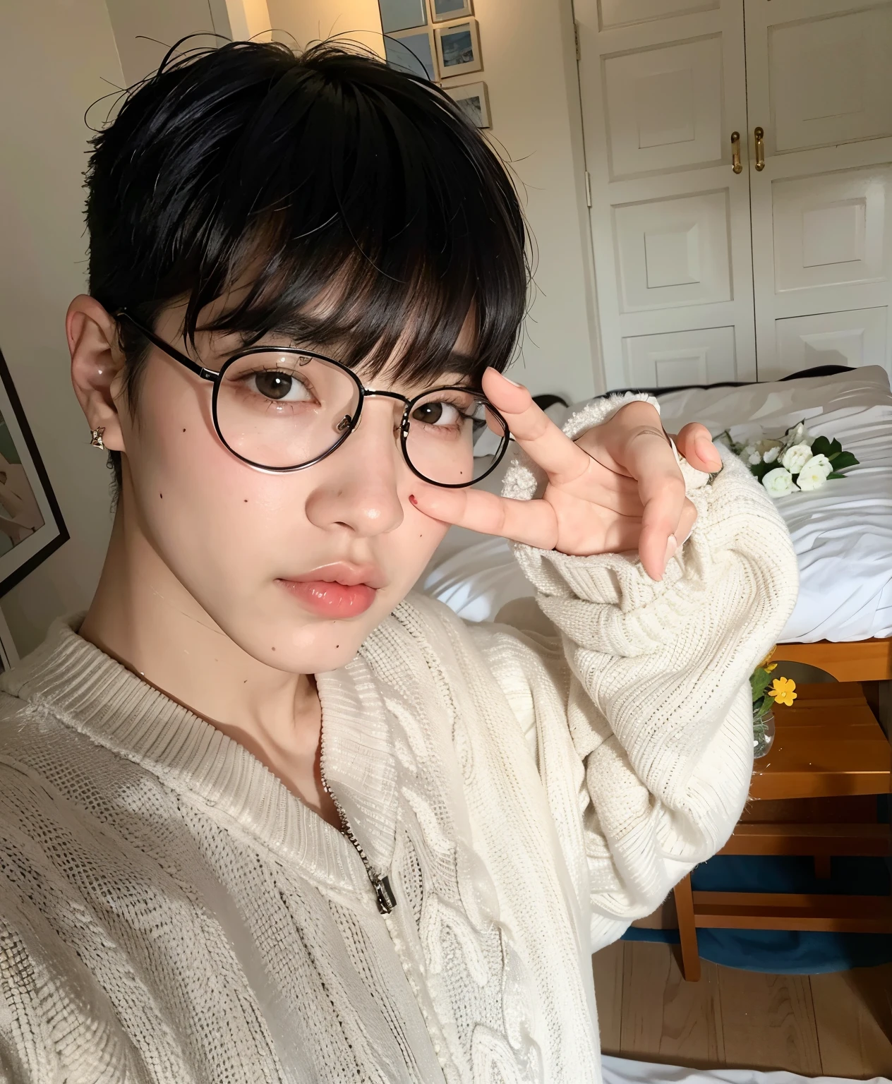 um close up de uma pessoa usando jaqueta e gravata, Jimin\the full lips, Jimin\the right eyelid is swollen, Jimin, Parque Jimin, rosto preciso do Jimin, Jimin\o nariz grego, Jung Jaehyun, jia, taejune kim, Yoongi de cabelo preto, hyung tae, Marcos Lee, Handsome androgynous prince