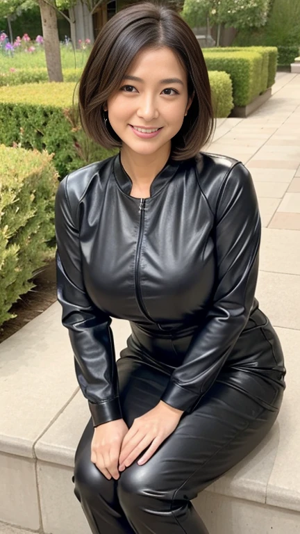 


最high quality, 8k, Vibrant, Sharp focus, high quality, High resolution, Middle-aged women, Mature Woman, 55 years old, (Whole Body Ezbian), (High heels face detail, Highly detailed eyes, Plump figure、Plump face、((big 1.6))、(((Large Breasts)))、((Black leather clothing))、garden、Random Hairstyles、A kind smile、