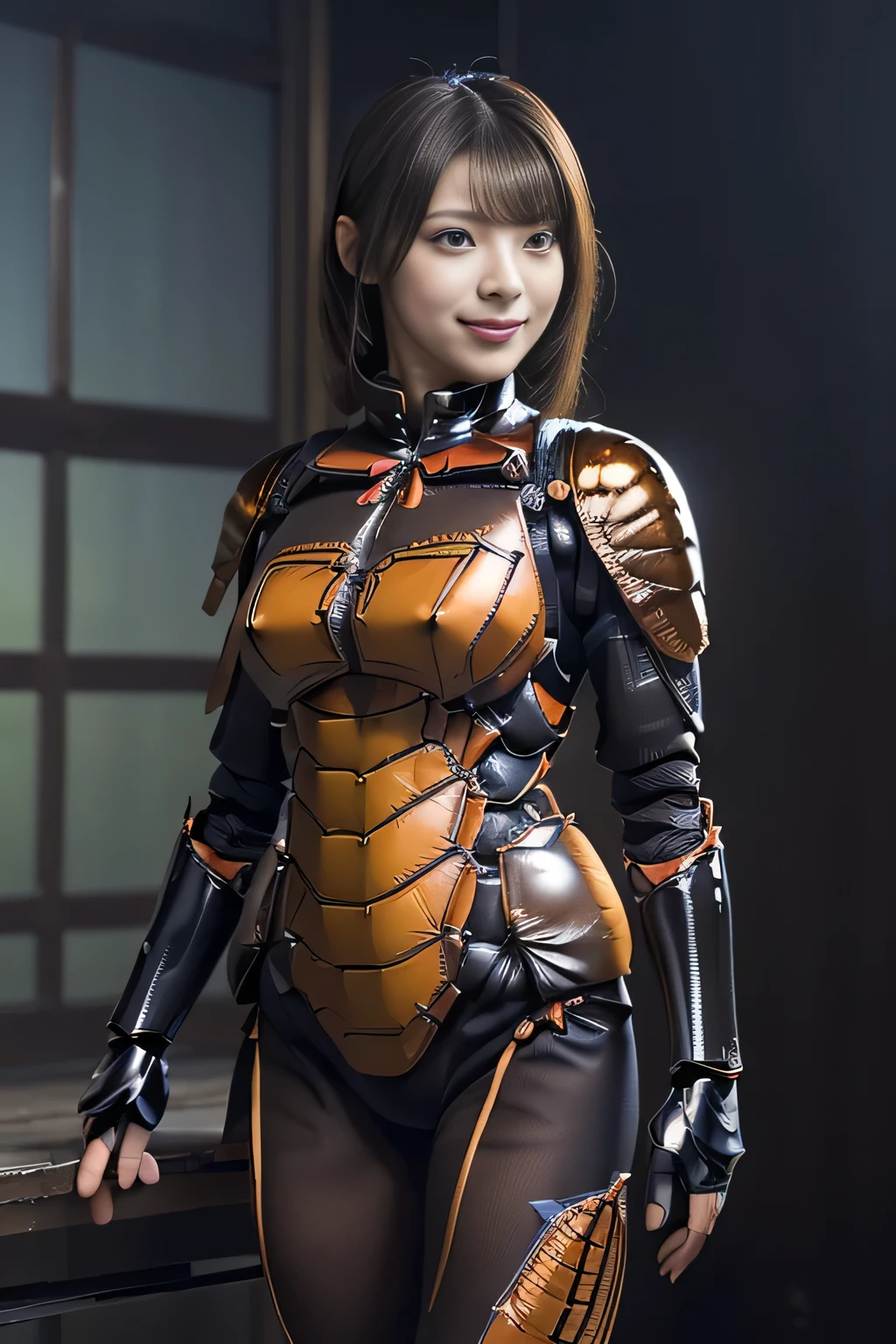 (high resolution,masterpiece,best quality,extremely detailed CG, anime, official art:1.4), realistic, photo, amazing fine details, all intricate, gloss and shiny,awesome many layers, 8k wall paper, 3d, sketch, kawaii, illustration,( solo:1.4), perfect female proportion,villainess, (fusion of dark brown cockroach and lady:1.4), (brown cockroach form lady:1.2), (brown cockroach lady:1.2), (fusion:1.2), (solo:1.4), (evil smile:1.2), muscular, abs, (cockroach brown exoskeleton bio insect suit:1.4), (cockroach brown exoskeleton bio insect armor:1.2), (brown transparency cockroach wing:1.4), (brown cockroach antennae:1.3),