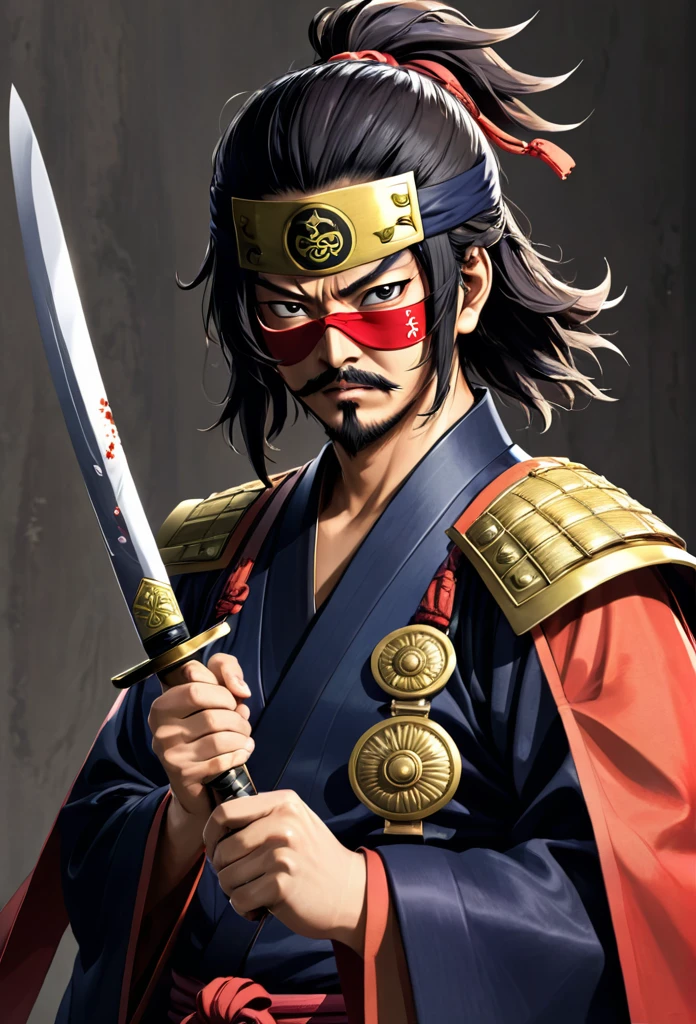 knife、Sengoku warlord with knife、Eye patch、