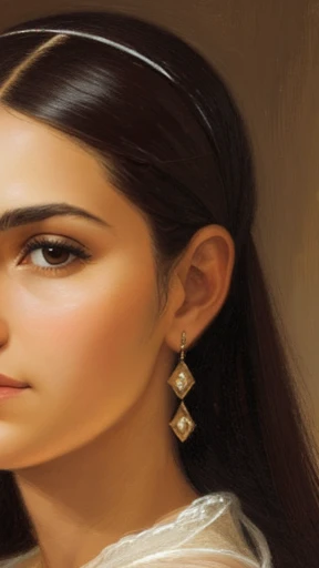 A woman focused on the face of HaLevi Ashlag.