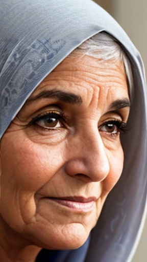 A 50-year-old HaLevi Ashlag woman with focus on her face.