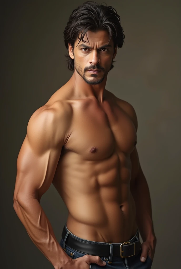 Adult Shah Rukh Khan with no background. With no clothes and add a penis which look like a human . No pants . Not even a single clothes on his body . Don't not put anything on this body make it nude . And also no under clothes. No chadi