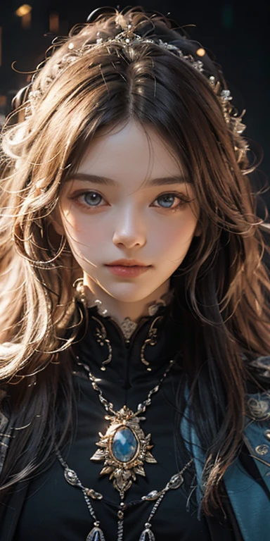 (masterpiece: 1.2, Portraiture, Highest quality), Realistic, (live-action, Intricate details, Depth of written boundary), Highest quality, masterpiece, Attention to detail, semi-Realistic, 1 person, shy, 21 years old, Short blonde, Left hairy eye, blue eyes, Cape, Slim figure、Small breasts, Prince costume.