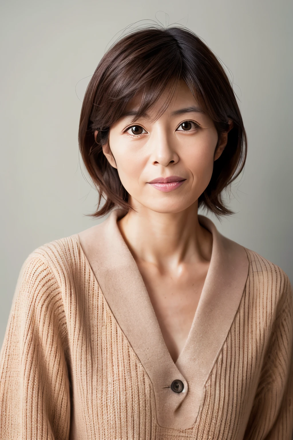 Masterpiece, Photogravure, High quality, High resolution, a photo captured the beautiful moment of a skinny Japanese woman, 40 years old, {long|short} hair, cute face, detailed face, detailed eyes, anatomically correct body