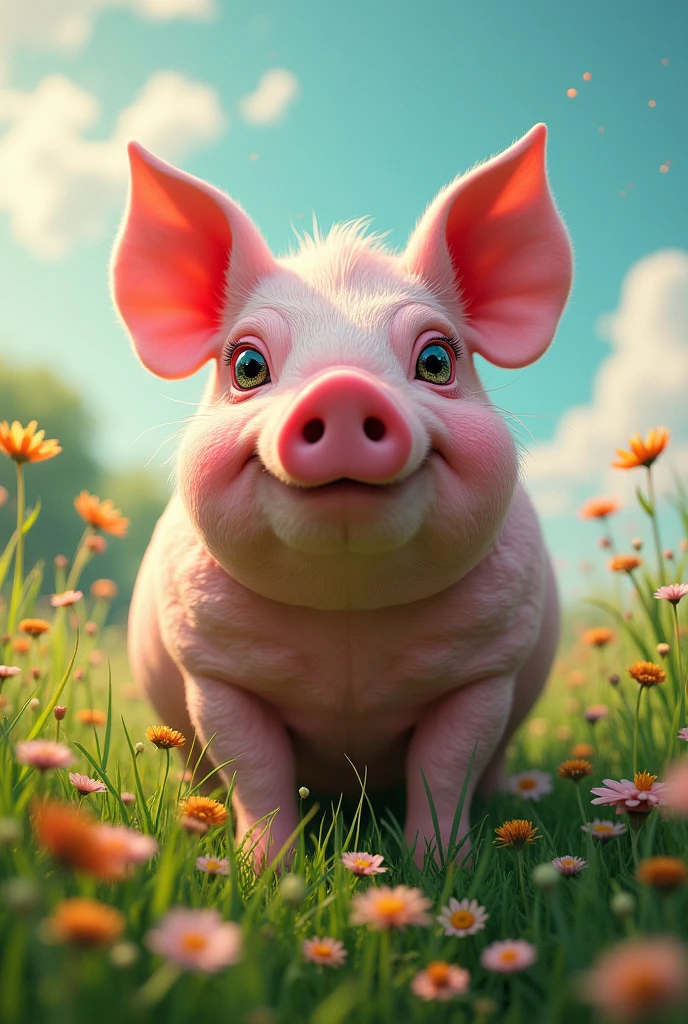 Pig with snake eyes