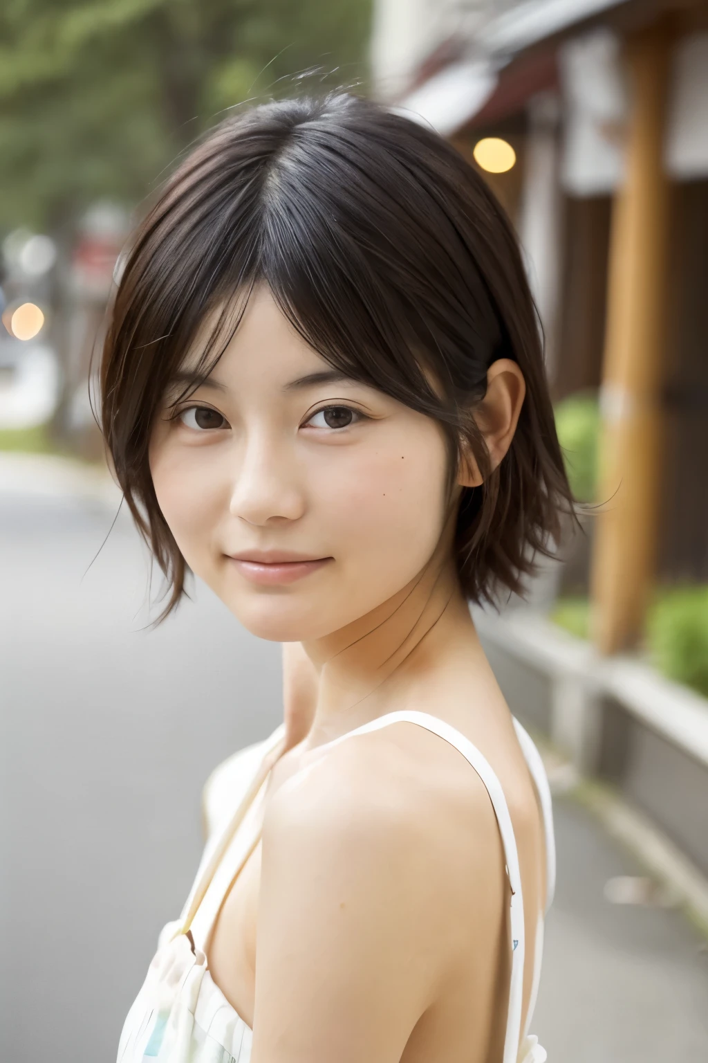 Masterpiece, Photogravure, High quality, High resolution, a photo captured the beautiful moment of a skinny Japanese woman, 24 years old, {long|short} hair, cute face, detailed face, detailed eyes, anatomically correct body