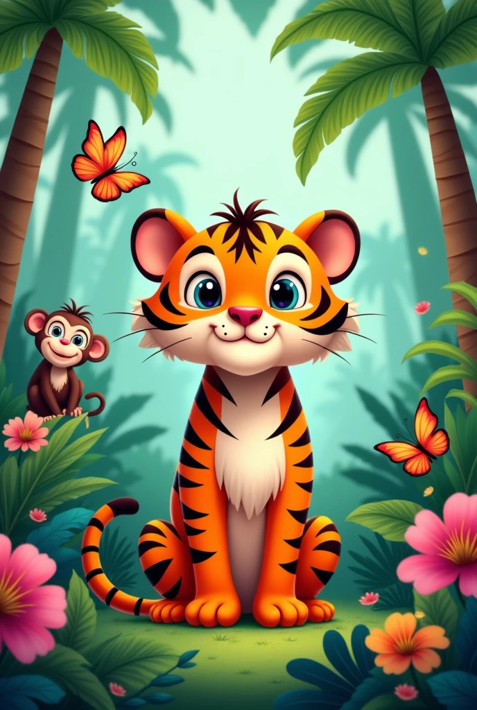 'A Tiger, unique style, cartoon style'