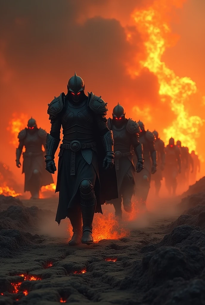 The dark army walks the burning earth