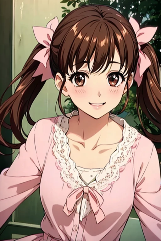 Yumi Fukuzawa、Shiny brown hair,Medium Hair, 、(( , Twin tails、)),美しいBrown eyes、Sparkling eyes, fine grain、smile、Very fine eye、Very detailed顔, Very detailed目,Cowboy Shot、
(Photorealistic:1.4, 8k), Highest quality, masterpiece, 超High resolution, Perfect dynamic composition,Highest quality, Very detailed, Very delicate and beautiful, High resolution, Very detailedCG, masterpiece,
Cowboy Shot,
魅惑的なsmile,
(Medium chest:1.1),
One person, alone, Brown eyes, ,
Pink Sweater, White long skirt,