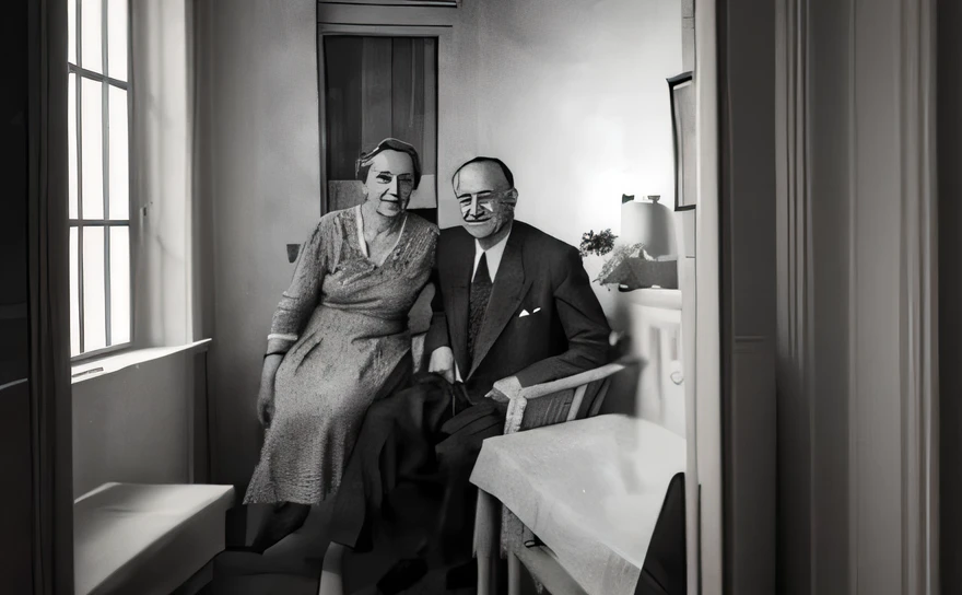 Black and white image of man and woman, high quality