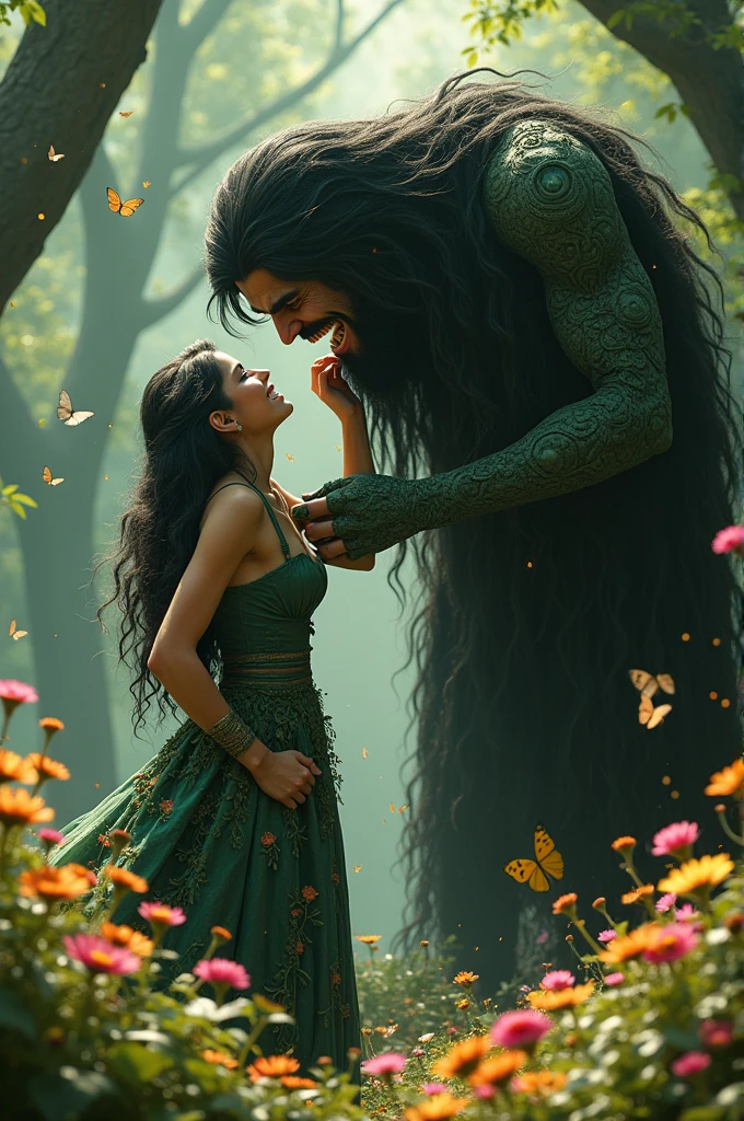 Giant woman eating a small man 