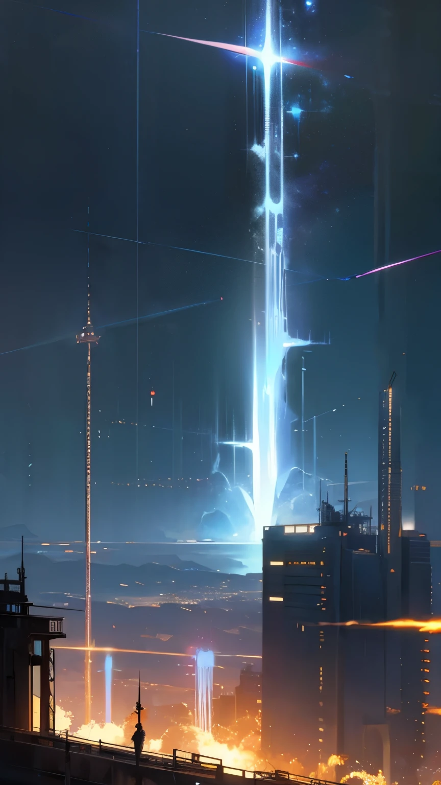A scenery like the movie Weathering With You、metropolis、nebula