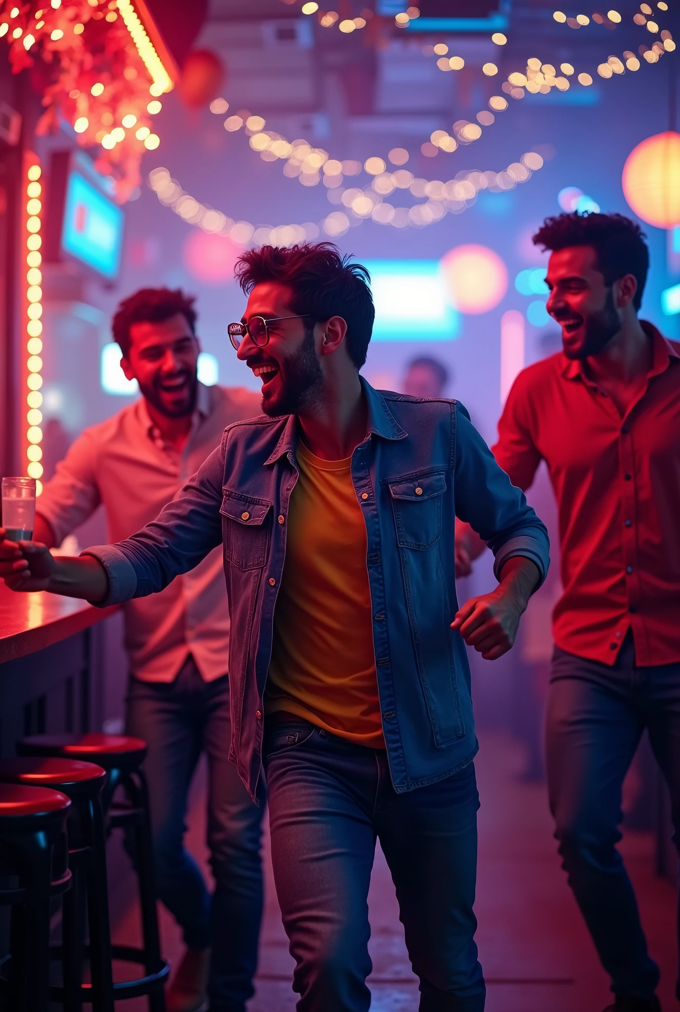 video men dancing in the bar