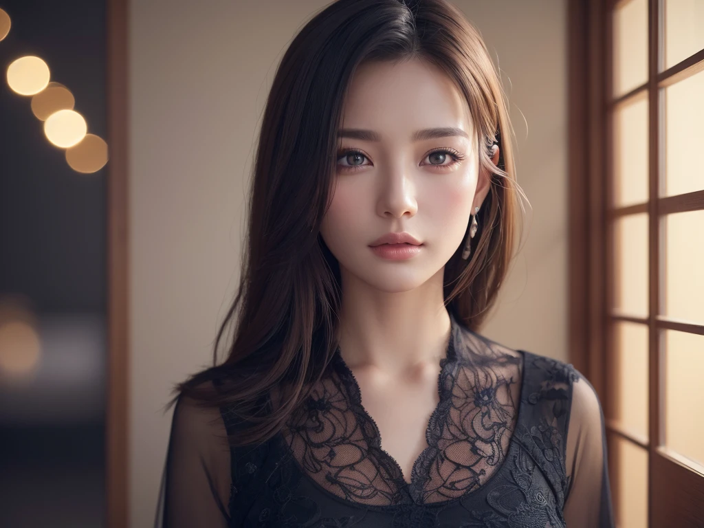 cowboy shot,Beautiful Eyes, Beautiful lip detail, Very detailed目と顔, Long eyelashes, elegant office lady, (Highest quality,4K,8k,High resolution,masterpiece:1.2),Very detailed,(Realistic,photoRealistic,photo-Realistic:1.37),High resolution,超High resolution,Studio Lighting,Ultra-fine painting,Sharp focus,Physically Based Rendering,Very detailed説明,Professional,Vibrant colors,Bokeh,Intricate details,highly Realistic,photoRealistic portrait