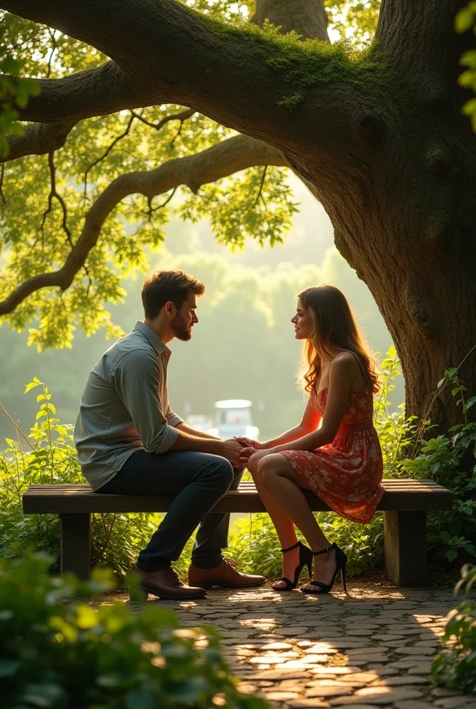 My first meeting with my girlfriend was in a secluded corner of the city, under a tree, where we were both shy.