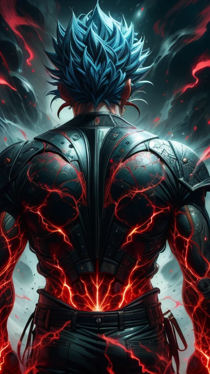 (Aesthetics, Hi-Res: 1.2), Get ready for a visual feast with 17 year old Vegeta, solo, brilliant blue hair and tattoos, a creature with a handsome face and piercing golden eyes . In his transformed state, he radiates extreme instinct and power, creating an epic animation of this energetic man. fire and lava in stunning anime artwork that will leave you in awe. This concept art comes straight from the Bleach Universe, with manga-style 8k wallpapers that will transport you to another dimension. Prepare to be amazed by this detailed work of digital anime art, representing the ultimate combination of style and power.