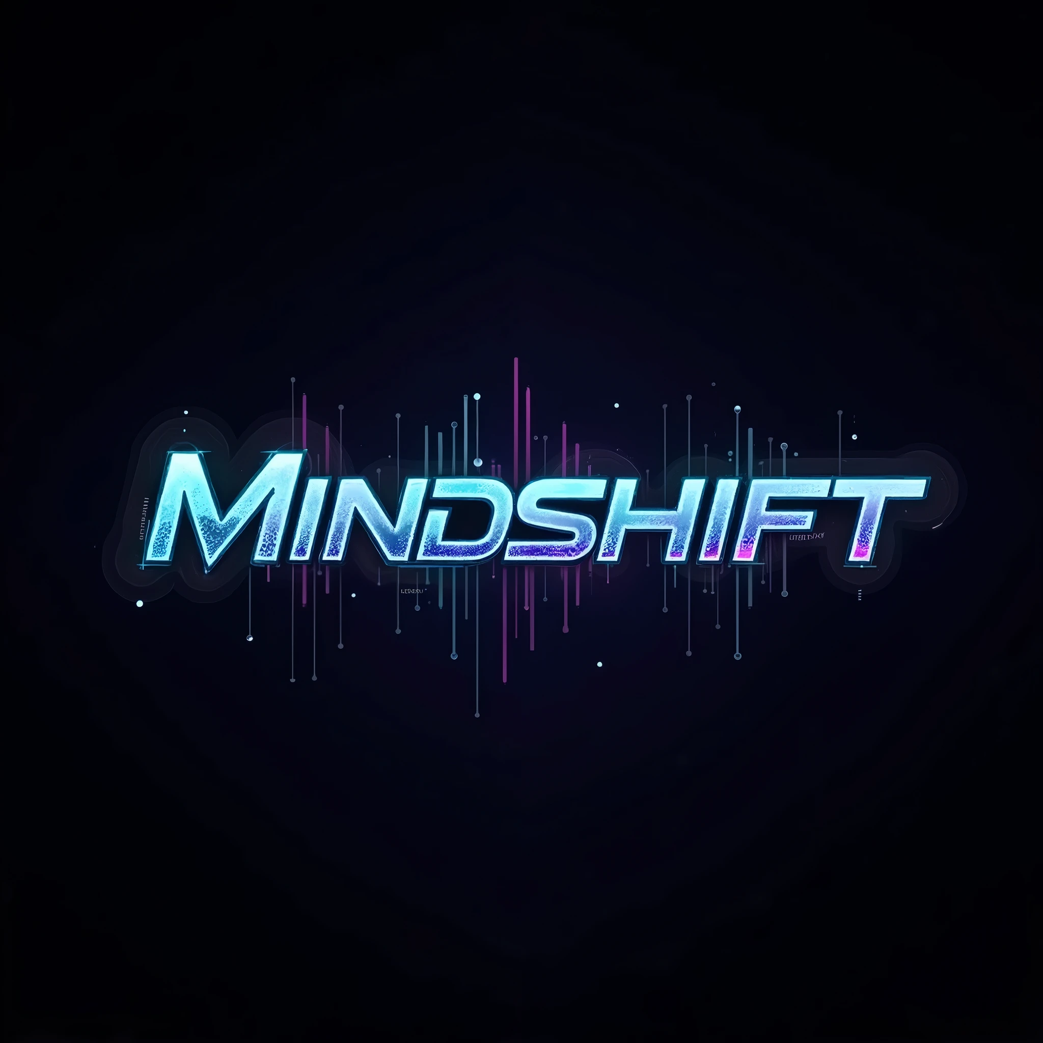 A logo for an electronic music DJ and producer named Mindshift, The style of electronic music is high tech, Create something that blends technology and music