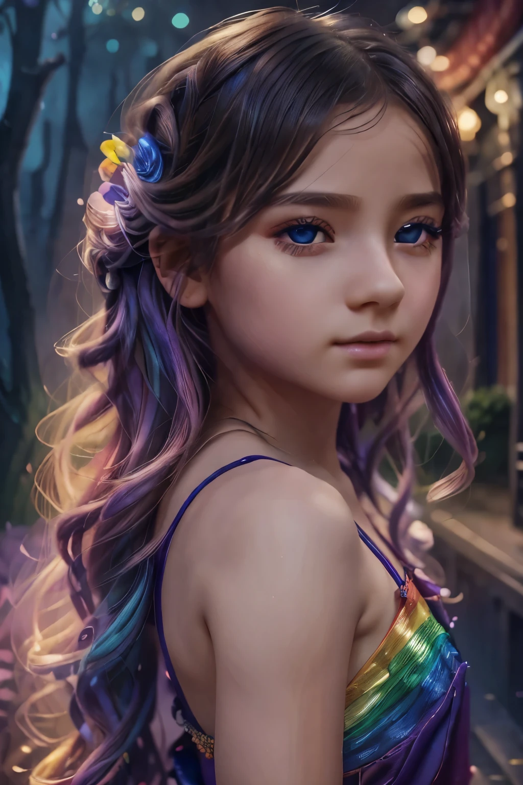 1girl,,rainbow hair,rainbow skirt,upscale gentleman's club,extremely detailed eyes and face,long eyelashes,photorealistic,highly detailed,ultra-detailed,(best quality,4k,8k,highres,masterpiece:1.2),ultra-detailed,(realistic,photorealistic,photo-realistic:1.37),HDR,UHD,studio lighting,ultra-fine painting,sharp focus,physically-based rendering,extreme detail description,professional,vivid colors,bokeh,cinematic lighting,intricate details,highly saturated colors