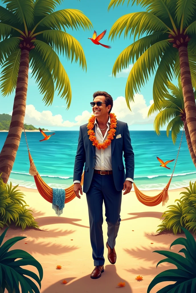 Silvio Santos arriving in paradise