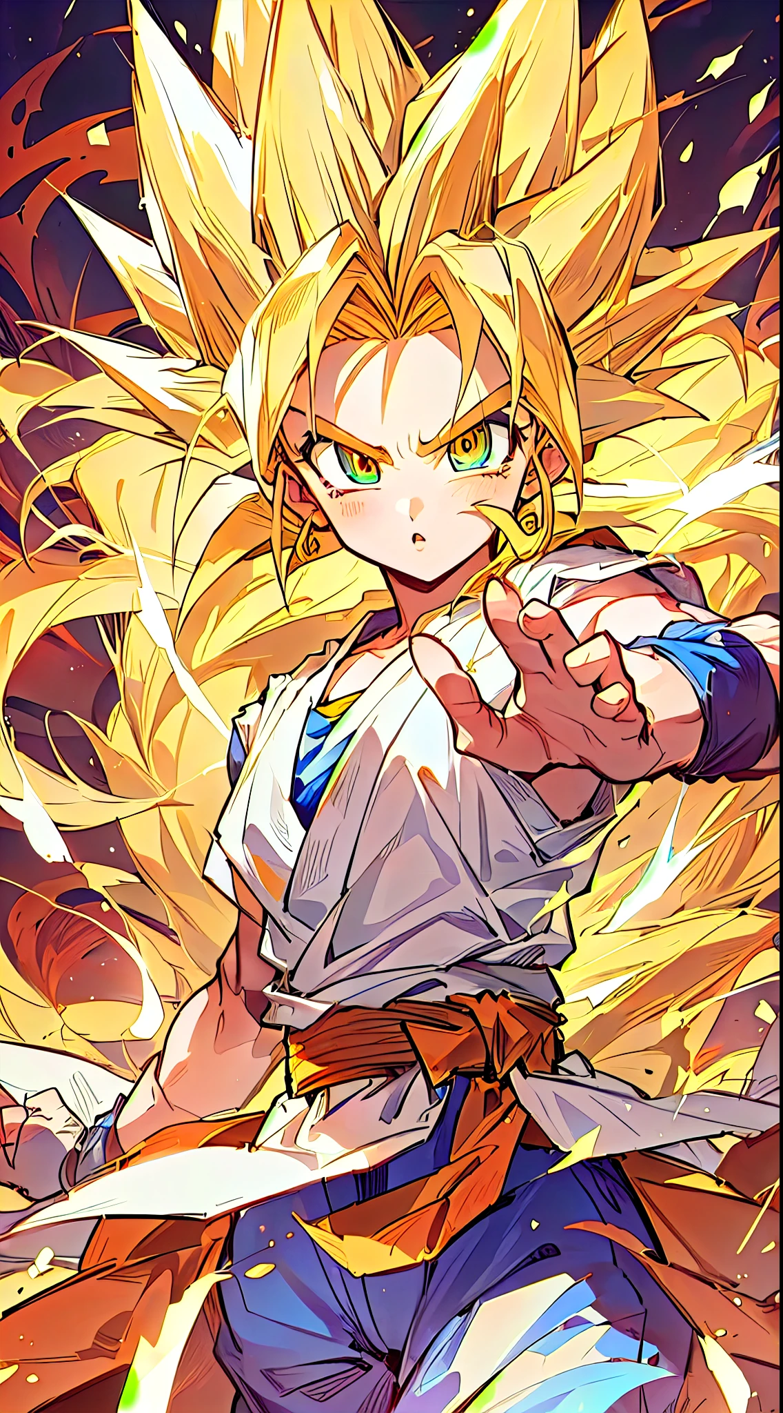 Dragon Ball Goku Wallpaper Dragon Ball Goku Wallpaper, Super Saiyan 3, Super Saiyan, Super Dear, Super Saiyan goku, going Super Saiyan, Eye-catching comic book art style, highly detailed Portrait of Goku, Portrait of Goku, Super Saiyan悟空, Official artwork with high detail, Saiyan girl, Female Goku, Portrait of anime e