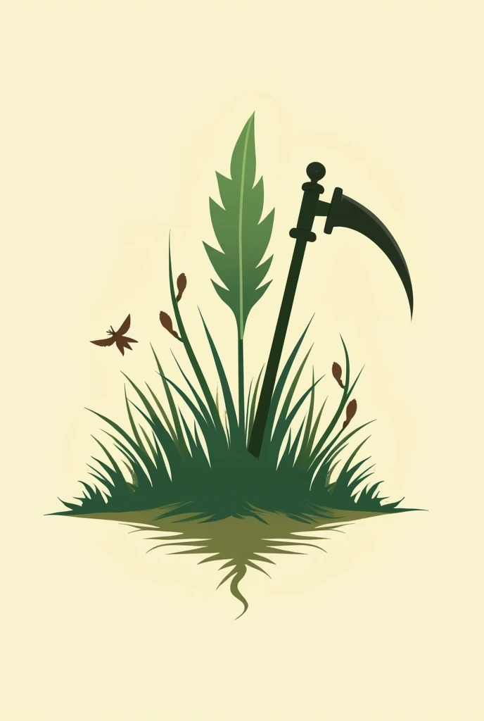 Create a simple logo type for "twitch badge", On this badge I would like to place a simple and iconic icon, of a Grass, and in the background some simple things like some things from the game RuneScape Oldschool, coisas como uma scythe, um shadow of tumeken, etc.
To place a blade of grass in a medieval scene
"doesn't write anything about twitch" and nothing written in the image