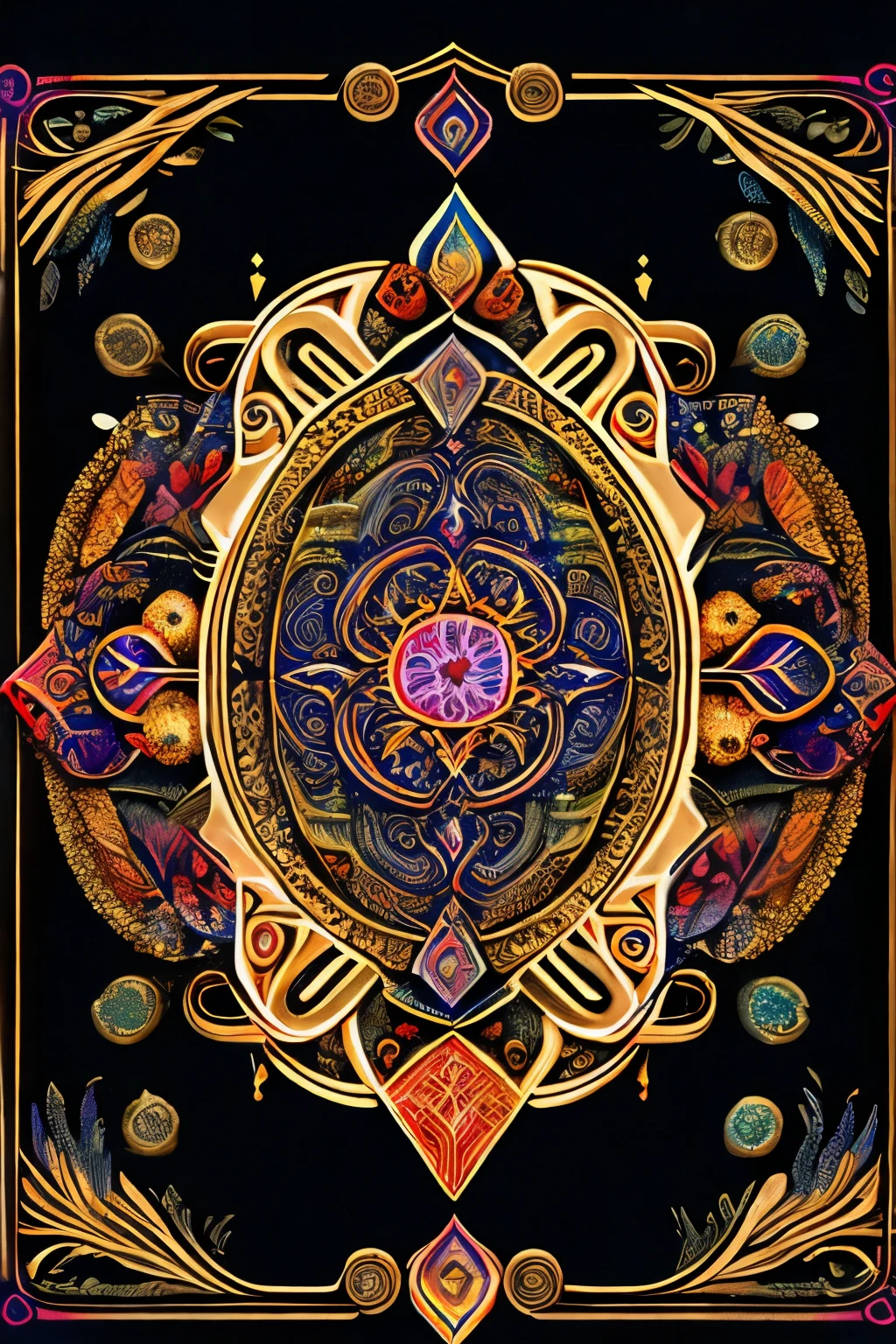 Elaborado tarô cardback, cor