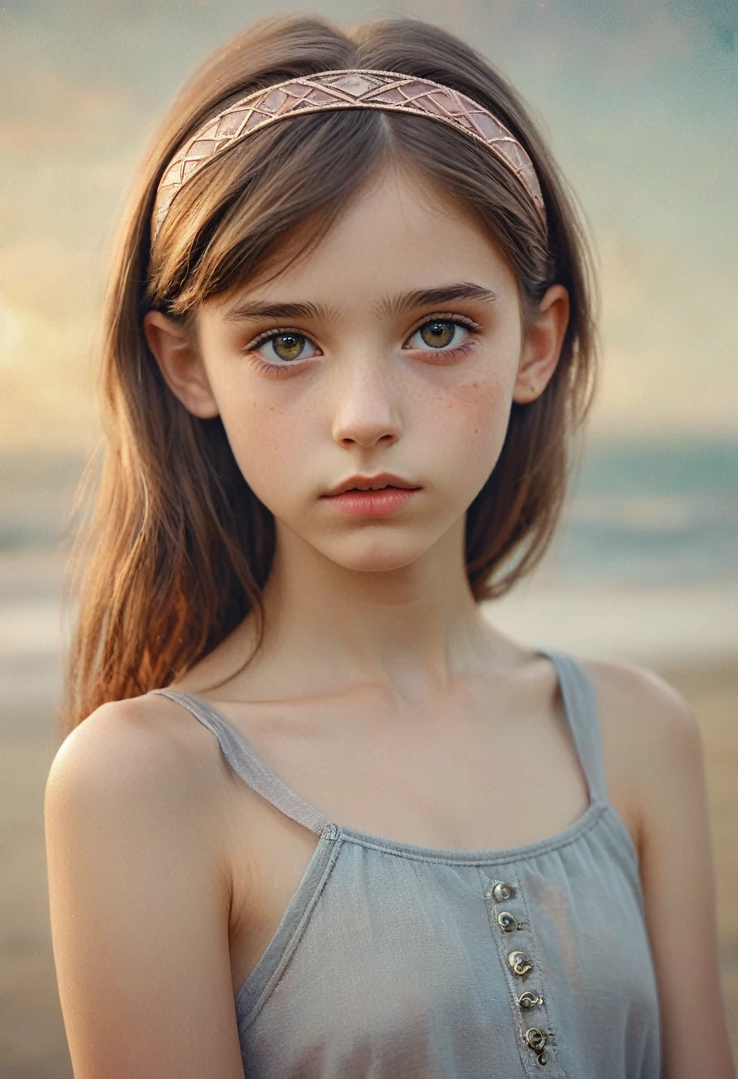 (Cinematic photo:1.3) From (Thigh-length photos:1.3),(skinny:1.3) Beautiful 12 year old girl, (complex brown hair), highly detailed skin texture, realistic texture кожи, looks straight into the camera, (looks at the viewer) ), pout, , Shine, Dramatic, Dreamy, pastelный цветочный сад, elegant, strange, gentle, Highly detailed, difficult, UHD Digital Photography, Fantasy theme, skinny shoulders, Photo to the knees , beautiful young girl, big, Beautiful body, высокодеталFromированный снимок в полный рост, Dreamy, pastel, watercolor, strange, gentle, detailed hair band, высокодеталFromированная текстура, realistic texture, digital painting, highly detailed photo, (art deco: 1 .хFromоралFromм:1.3),(Classic realotm:1.3),(Fujifilm Superia:1.3),, golden hour light,