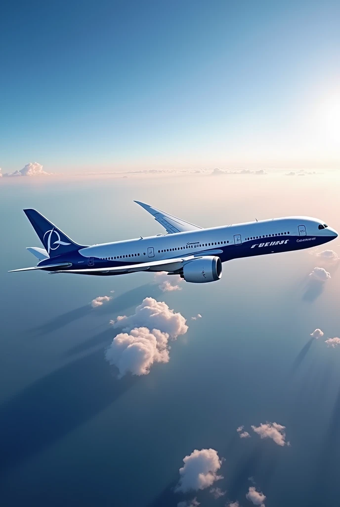 Generate an image of a Boeing 787 commercial airplane to use as a wallpaper 