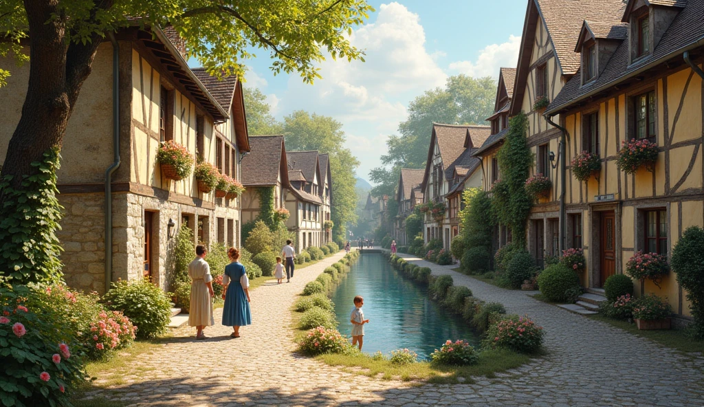 Early 19th Century Bourg-la-Reine - A picturesque village scene from Galois’s birthplace.