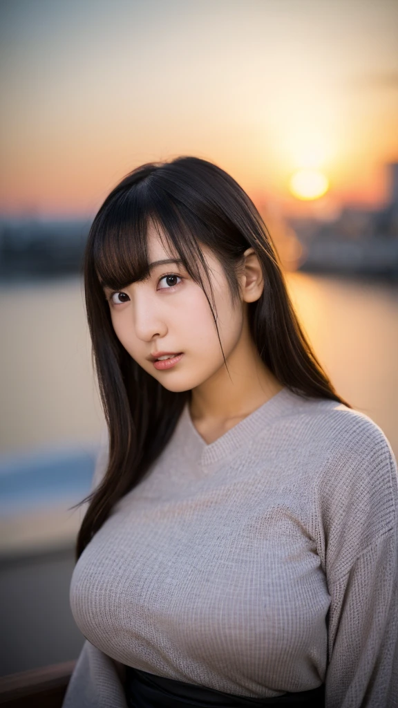 20-year-old, 8K, RAW Portrait (Japanese Girls), photo Realistic, Ultra-high resolution, Highest quality, Actual photo , dramatic, Atmospheric, Realistic,
One girl, a very beautiful Japanese Girls, Glamorous shot of a girl, Textured skin, , lips,
Big and beautiful eyes, , Beautifully detailed nose, sweater,Big Breasts,
View your viewers,