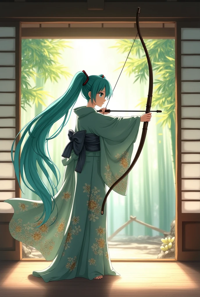 Hatsune Miku practicing Kyudo