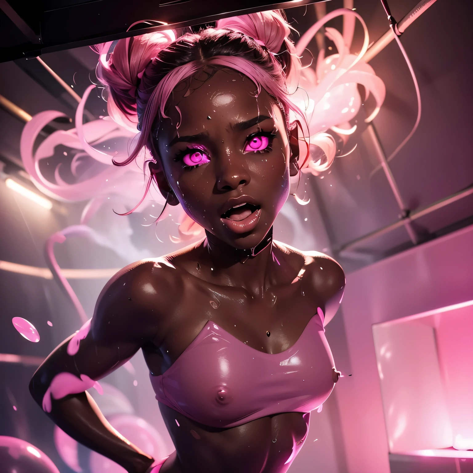 glowing pink eyes