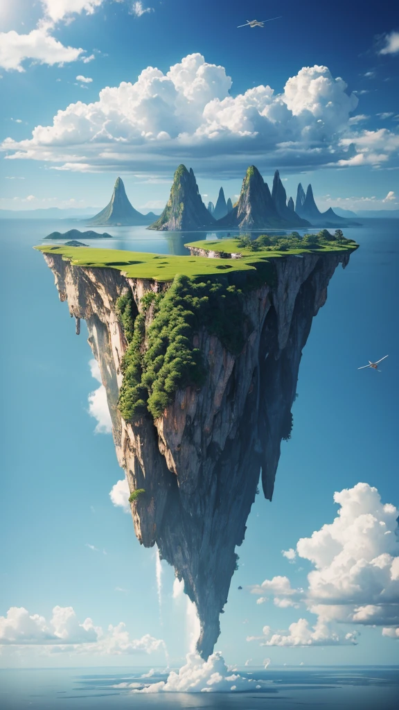Create realistic photos,A place of extraordinary beauty,Floating islands in the sky,Sci-fi description,HD。