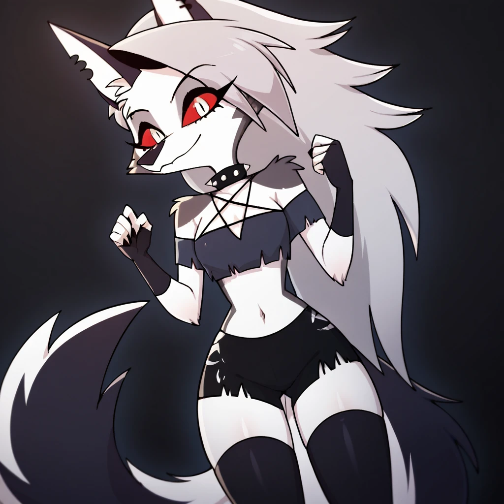 score_9, score_8_up, BREAK, source_anime, (1girl, solo), uncensored, perfect body, slim, thigh highs, fingerless gloves,
anthro, furry, pose, sexy,
Loona \(Helluva Boss\),