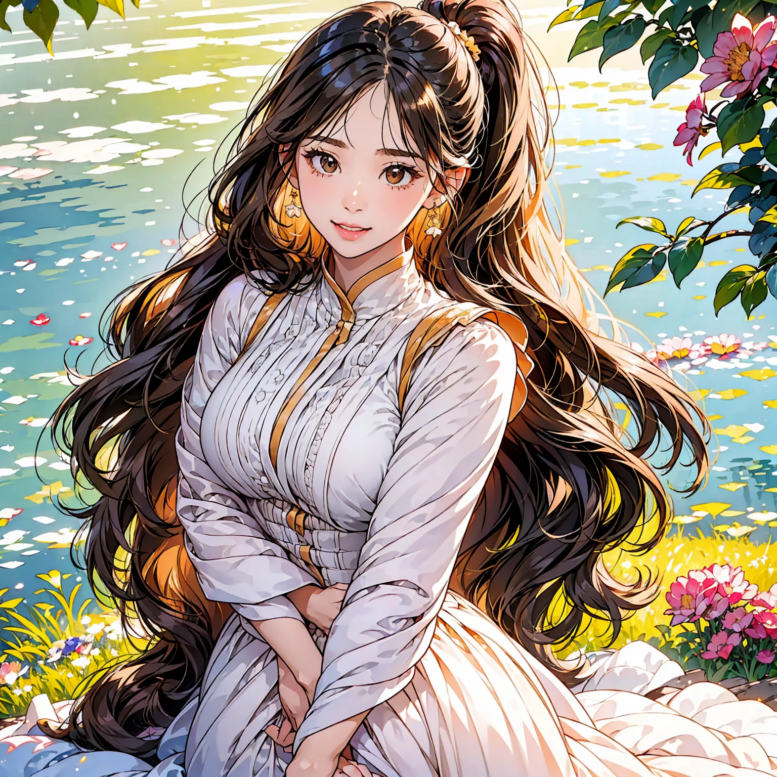 Mia has long chestnut hair that she often gathers into a loose ponytail. She has large brown eyes and fair skin. She usually wears simple but elegant dresses in pastel shades. Luna has soft light hair that sometimes has a slight curl. Her eyes are large and brown, like her mom's. She usually wears bright and comfortable clothes that allow her to move freely.