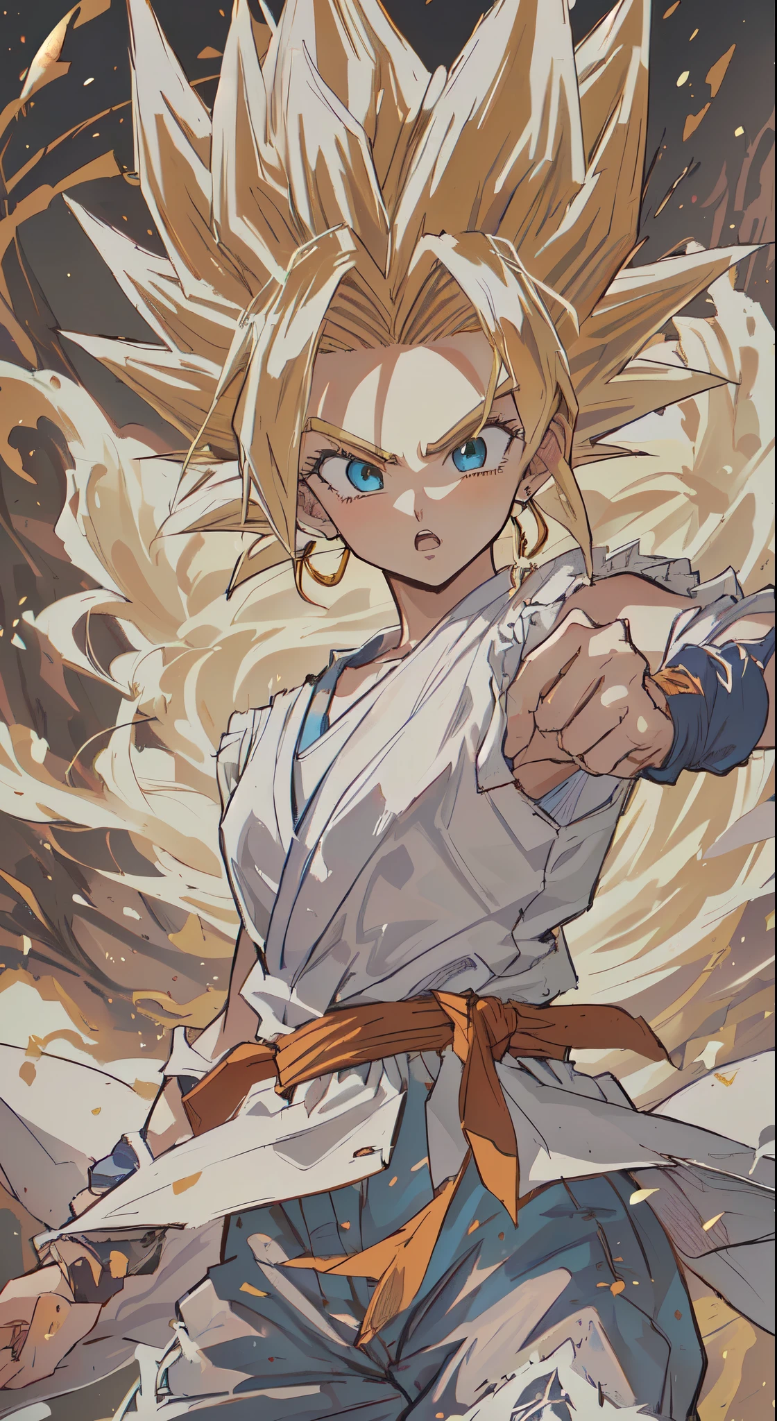 Dragon Ball Goku Wallpaper Dragon Ball Goku Wallpaper, Super Saiyan 3, Super Saiyan, Super Dear, Super Saiyan goku, going Super Saiyan, Eye-catching comic book art style, highly detailed Portrait of Goku, Portrait of Goku, Super Saiyan悟空, Official artwork with high detail, Saiyan girl, Female Goku, Portrait of anime heroine
