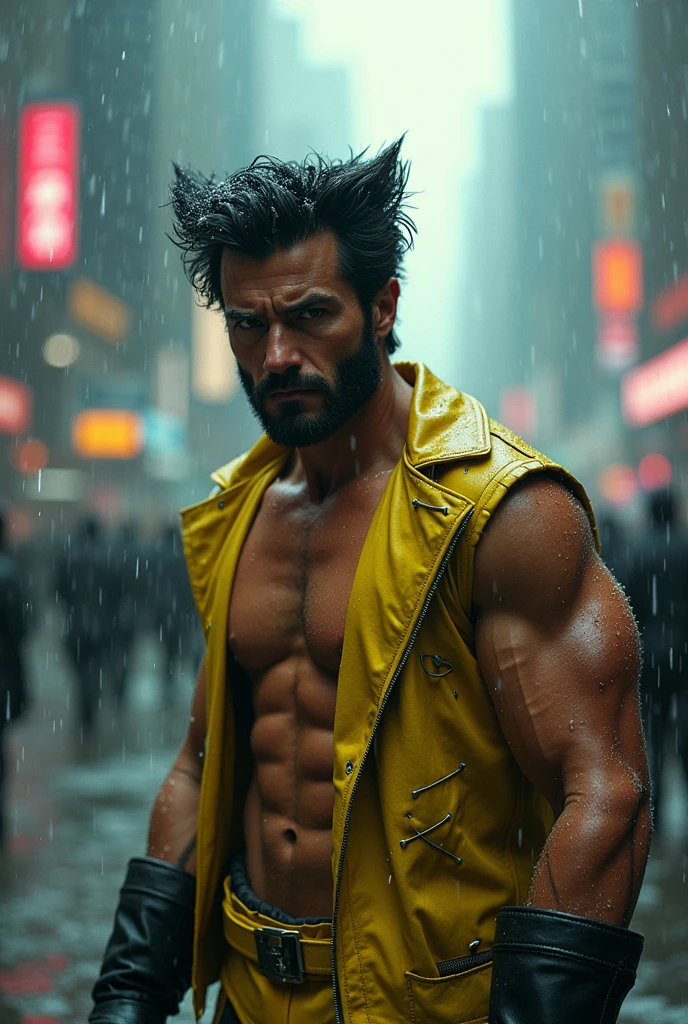 Criar umas imagens
Actor asian Akira kaneda's wolverine as wolverine Year 2099s from X-Men's filmed by ZackSnyder, wolverine dress traje semi rasgado , fighting against thugs X-men Full body , traje rasgado semi Pearl yellow black neon-infused psicodélic fragments splash Snowflakes X-shaped stripes raytracing fashion Week , variant angles, captured with award-winning photography technique, cinematic, dark environment, bokeh, grainy, urban-xmen setting, blurry, IMAx, filmed with Kodak portrait 400, 200mm, f2.8, high resolution, teal filter.Adicione efeitos com chuva, e. Novas cores e trajes diferente em cenas imagens feita,