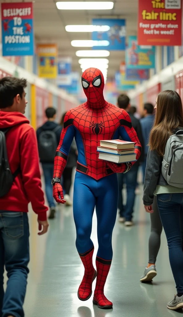 Une photo RÉELLE de SUPER-HÉROS DE MARVEL, étudiant à l'école